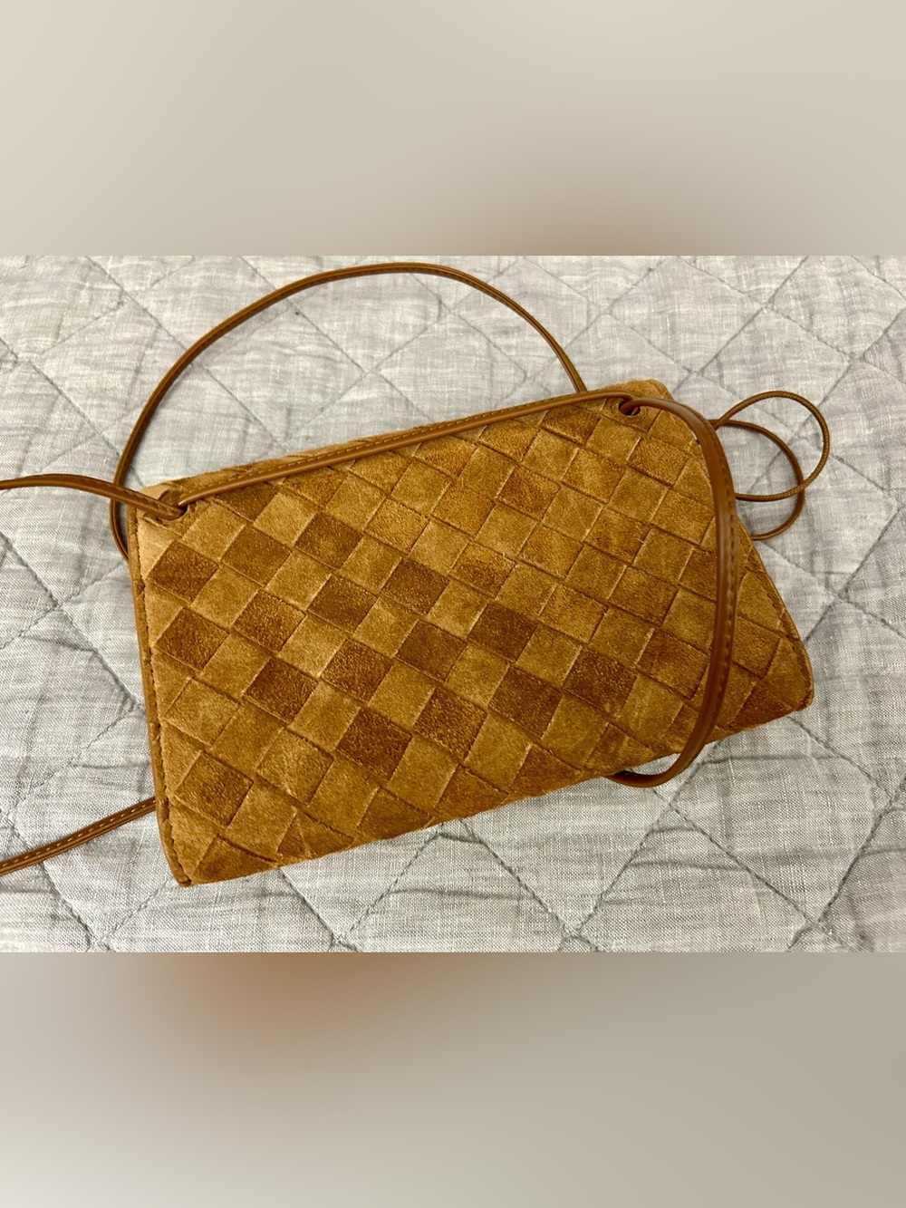 Bottega Veneta Andiamo Intrecciato Suede Crossbody Bag + Box & Dust Bag - Picture 10 of 16